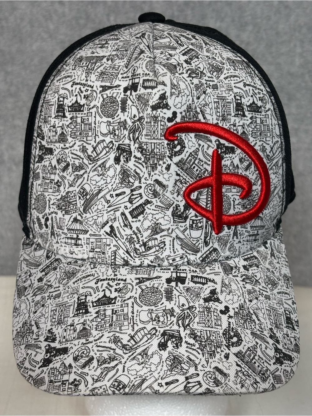 Disney Parks Icons Snapback Baseball Cap-Black/White/Red-Unisex OS